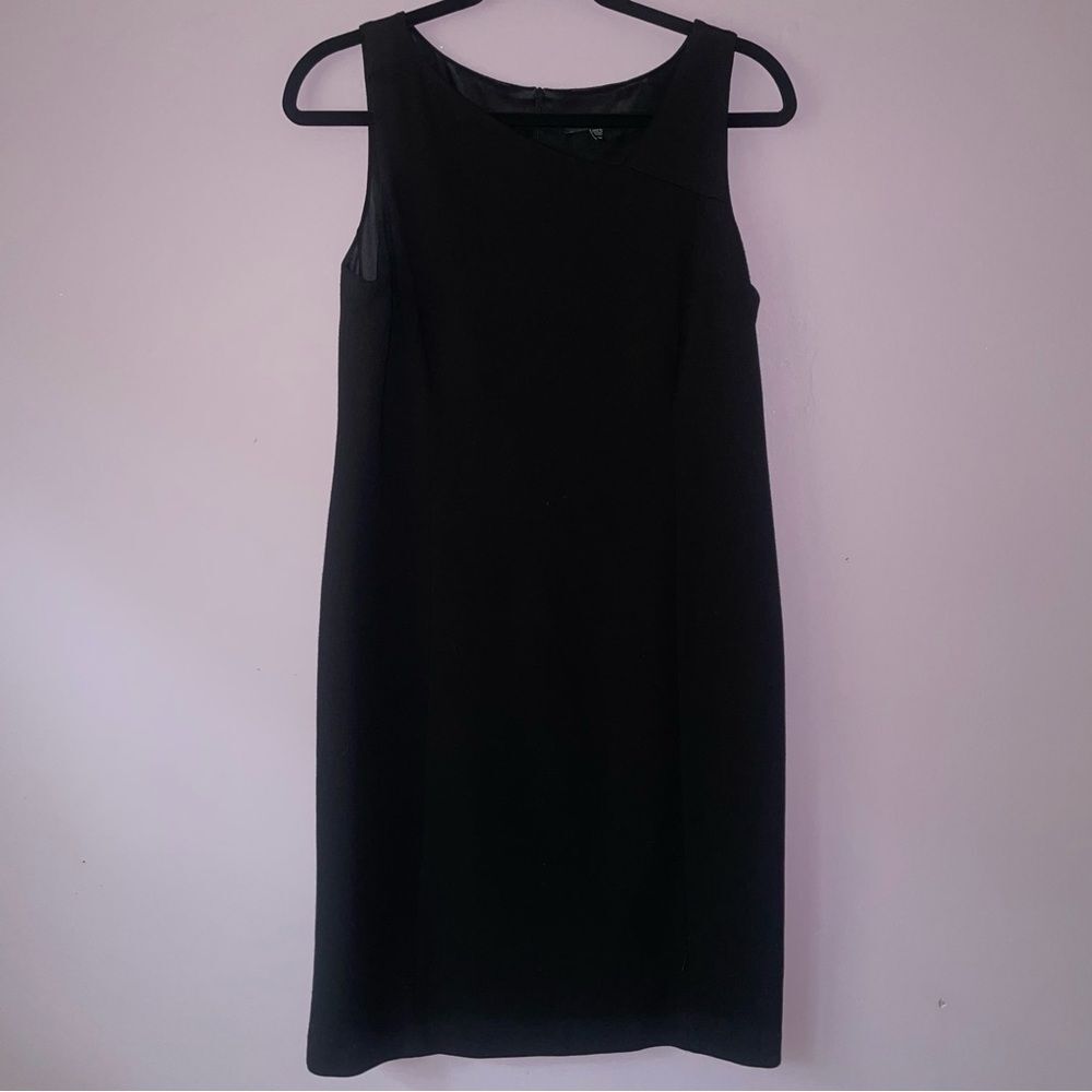 Eileen Fisher Size 8P Black Sheath Dress Knee Length Minimalist Office Capsule